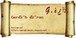 Geréb Áron névjegykártya